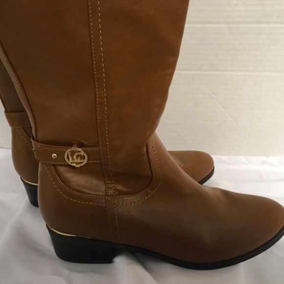 Liz Claiborne women’s boots SZ 11M caramel brown knee high classic faux … - Picture 5 of 12
